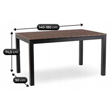 Комплект садовой мебели MEBEL ELITE ARGOS FRESNO 6 орех/черный