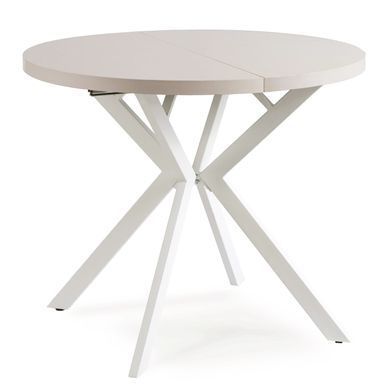 Стол раскладной круглый MEBEL ELITE DORIAN 80(160)х80 см Кашемир/белый фотография