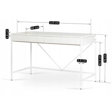 Письменный стол MEBEL ELITE ALLY 123 см Белый фотография