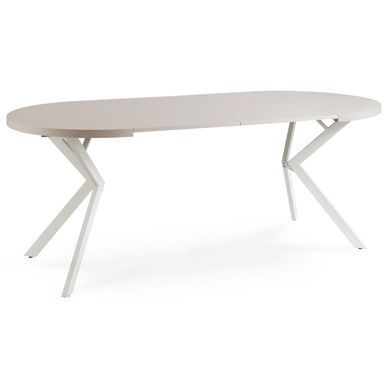 Стол раскладной круглый MEBEL ELITE DORIAN 80(160)х80 см Кашемир/белый фотография