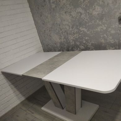 Стол раскладной TORINO B/I Intarsio 140(180)x80 Белая Аляска РЕ / Индастриал Серый фотография