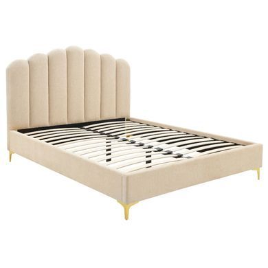 Ліжко двоспальне MEBEL ELITE GEMINI 160x200 см Беж Букле фотографія