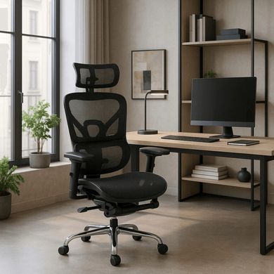 Стул офисный поворотный MEBEL ELITE KAIR Черный фотография