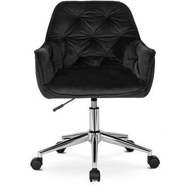 Стул офисный поворотный бархатный MEBEL ELITE MONA Velvet Черный фотография