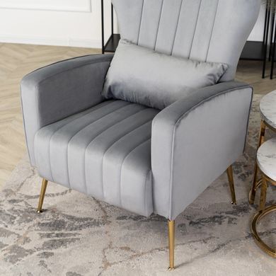 Крісло м'яке DIANA Velvet MEBEL ELITE Сірий фотографія