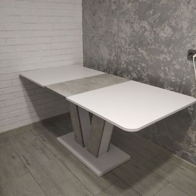 Стол раскладной TORINO B/I Intarsio 140(180)x80 Белая Аляска РЕ / Индастриал Серый фотография