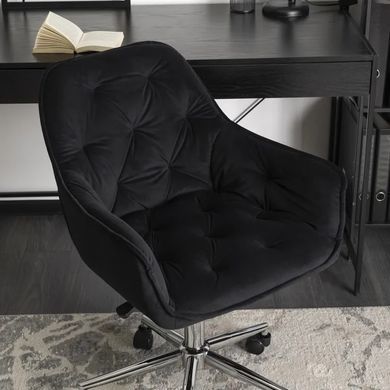 Стул офисный поворотный бархатный MEBEL ELITE MONA Velvet Черный фотография