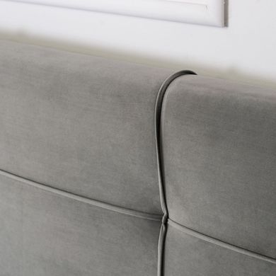 Ліжко двоспальне оксамитове 140x200 MEBEL ELITE TINGA Velvet Сірий фотографія