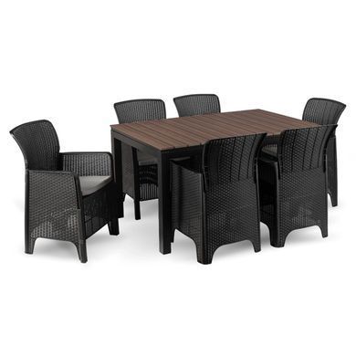 Комплект садовой мебели MEBEL ELITE ARGOS FRESNO 6 орех/черный