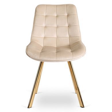 Стул бархатный MEBEL ELITE DEVI Velvet Кремовый/Золото фотография