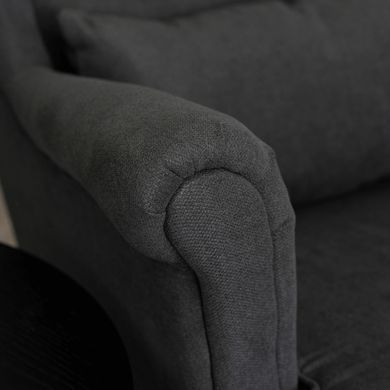 Кресло мягкое бархатное с подставкой для ног MEBEL ELITE EVAN 2 Темно Серый фотография