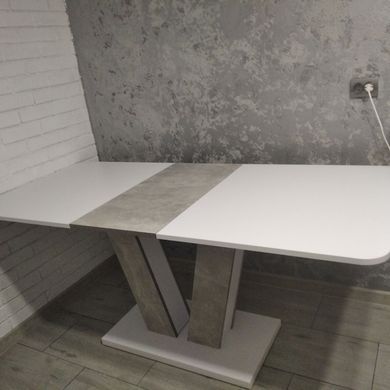 Стол раскладной TORINO B/I Intarsio 140(180)x80 Белая Аляска РЕ / Индастриал Серый фотография