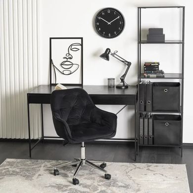 Стул офисный поворотный бархатный MEBEL ELITE MONA Velvet Черный фотография