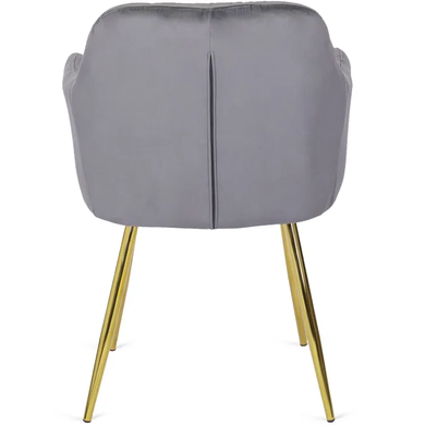 Стілець оксамитовий MEBEL ELITE RAYA Velvet сірий / золотий фотографія