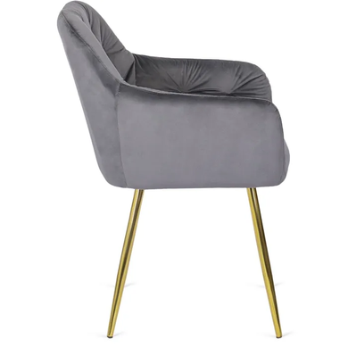 Стілець оксамитовий MEBEL ELITE RAYA Velvet сірий / золотий фотографія