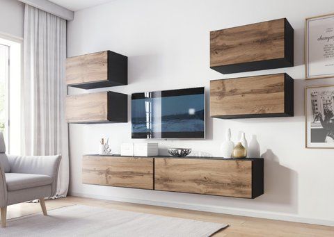 Стенка ROCO 2 Cama Антрацит / Дуб Вотан фотография