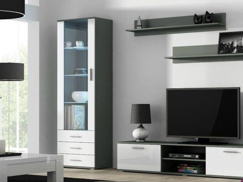 Вітрина SOHO S-1 Cama 192 Сірий Мат / Білий Глянець фотографія