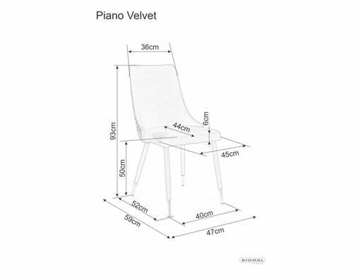 Стул Piano B Velvet Signal Синий фотография