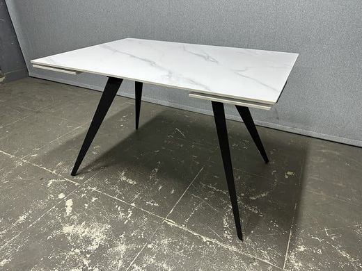 Стол Раскладной ТОРИ Prestol 120/180x80 Керамика Белый Мат / Черный фотография