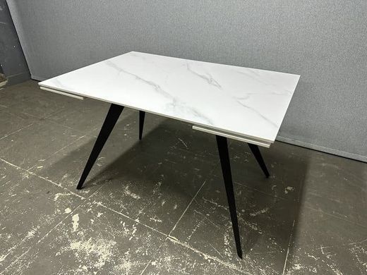 Стол Раскладной ТОРИ Prestol 120/180x80 Керамика Белый Мат / Черный фотография