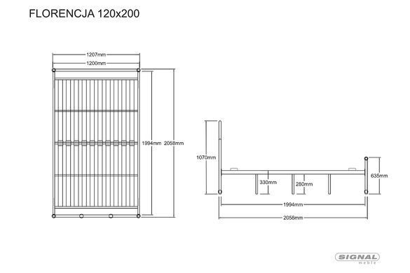Кровать FLORENCJA Signal 120x200 Белый фотография