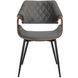 Стул бархатный MEBEL ELITE DAKOTA Velvet серый / ореховый
