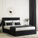 Ліжко двоспальне оксамитове MEBEL ELITE LIONEL Velvet 140x200 см Чорний