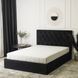 Ліжко двоспальне оксамитове MEBEL ELITE LIONEL Velvet 140x200 см Чорний