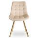 Стул бархатный MEBEL ELITE DEVI Velvet Кремовый/Золото