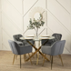 Стілець оксамитовий MEBEL ELITE RAYA Velvet сірий / золотий