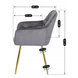 Стілець оксамитовий MEBEL ELITE RAYA Velvet сірий / золотий