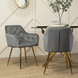 Стілець оксамитовий MEBEL ELITE RAYA Velvet сірий / золотий