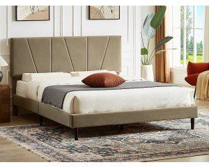 Кровать SAVANA Velvet Signal 160x200 Беж фотография