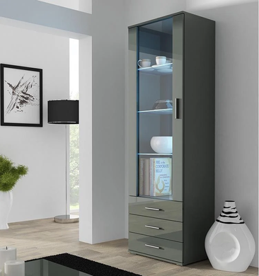 Витрина SOHO S-1 Cama 192 Серый Мат / Серый Глянец фотография
