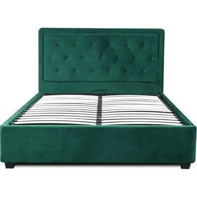 Ліжко двоспальне оксамитове MEBEL ELITE CROS Velvet 140x200 см Зелений фотографія