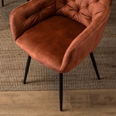 Стілець оксамитовий MEBEL ELITE VIKI Ore Velvet гірчиця фотографія