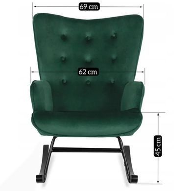 Крісло-гойдалка оксамитове MEBEL ELITE ELIS Velvet Зелений фотографія
