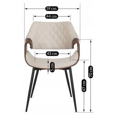 Стілець оксамитовий MEBEL ELITE DAKOTA Velvet бежевий / горіховий фотографія