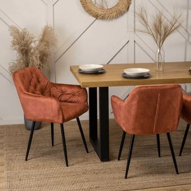 Стілець оксамитовий MEBEL ELITE VIKI Ore Velvet гірчиця фотографія