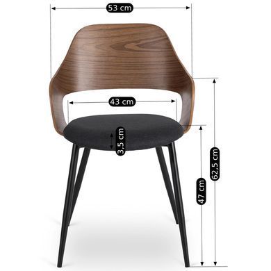 Стул MEBEL ELITE ORBI Черный/орех фотография