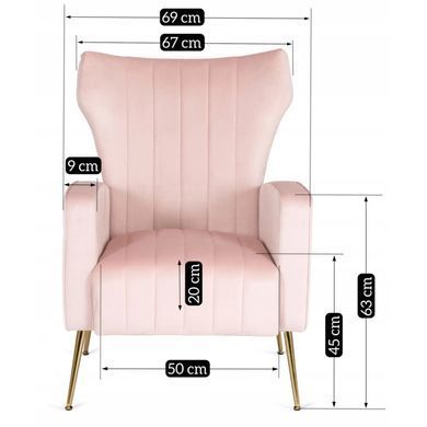Кресло мягкое DIANA Velvet MEBEL ELITE Розовый фотография