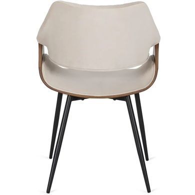 Стілець оксамитовий MEBEL ELITE DAKOTA Velvet бежевий / горіховий фотографія