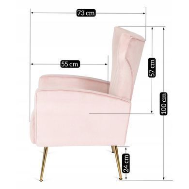 Кресло мягкое DIANA Velvet MEBEL ELITE Розовый фотография