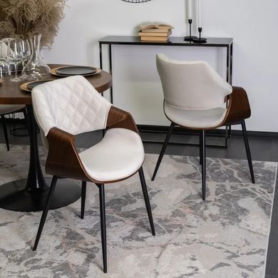 Стілець оксамитовий MEBEL ELITE DAKOTA Velvet бежевий / горіховий фотографія