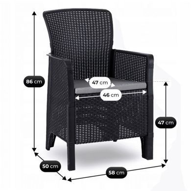 Комплект садовой мебели MEBEL ELITE ARGOS 160-240 FRESNO 4 орех/черный