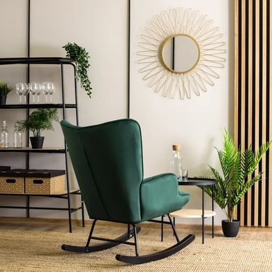 Крісло-гойдалка оксамитове MEBEL ELITE ELIS Velvet Зелений фотографія