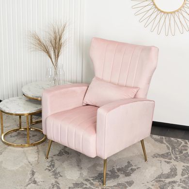 Кресло мягкое DIANA Velvet MEBEL ELITE Розовый фотография