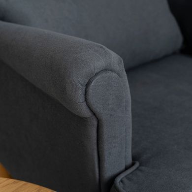 Кресло мягкое бархатное с подставкой для ног MEBEL ELITE EVAN 2 Серый фотография