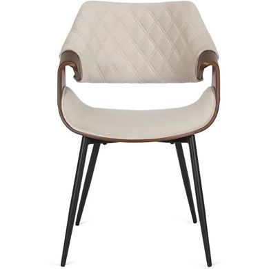 Стілець оксамитовий MEBEL ELITE DAKOTA Velvet бежевий / горіховий фотографія