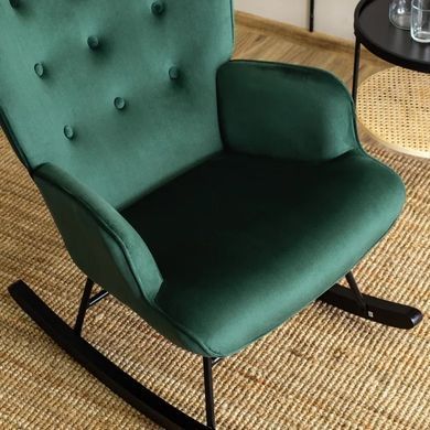 Крісло-гойдалка оксамитове MEBEL ELITE ELIS Velvet Зелений фотографія